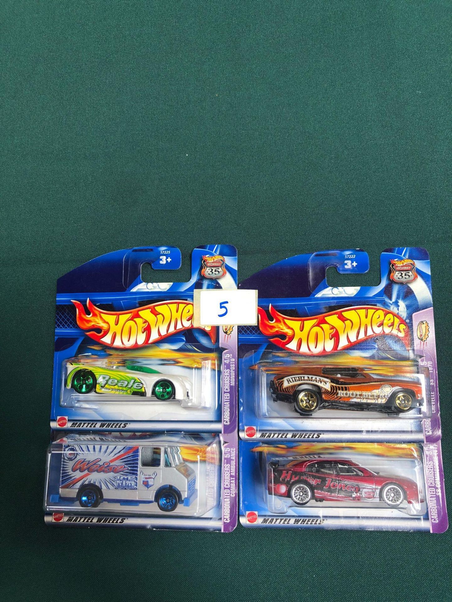 4x Hot Wheels Diecast Vehicles - On Unopened Card, Comprising Of; #1/5 Chevelle SS 1970, #3/5 SS