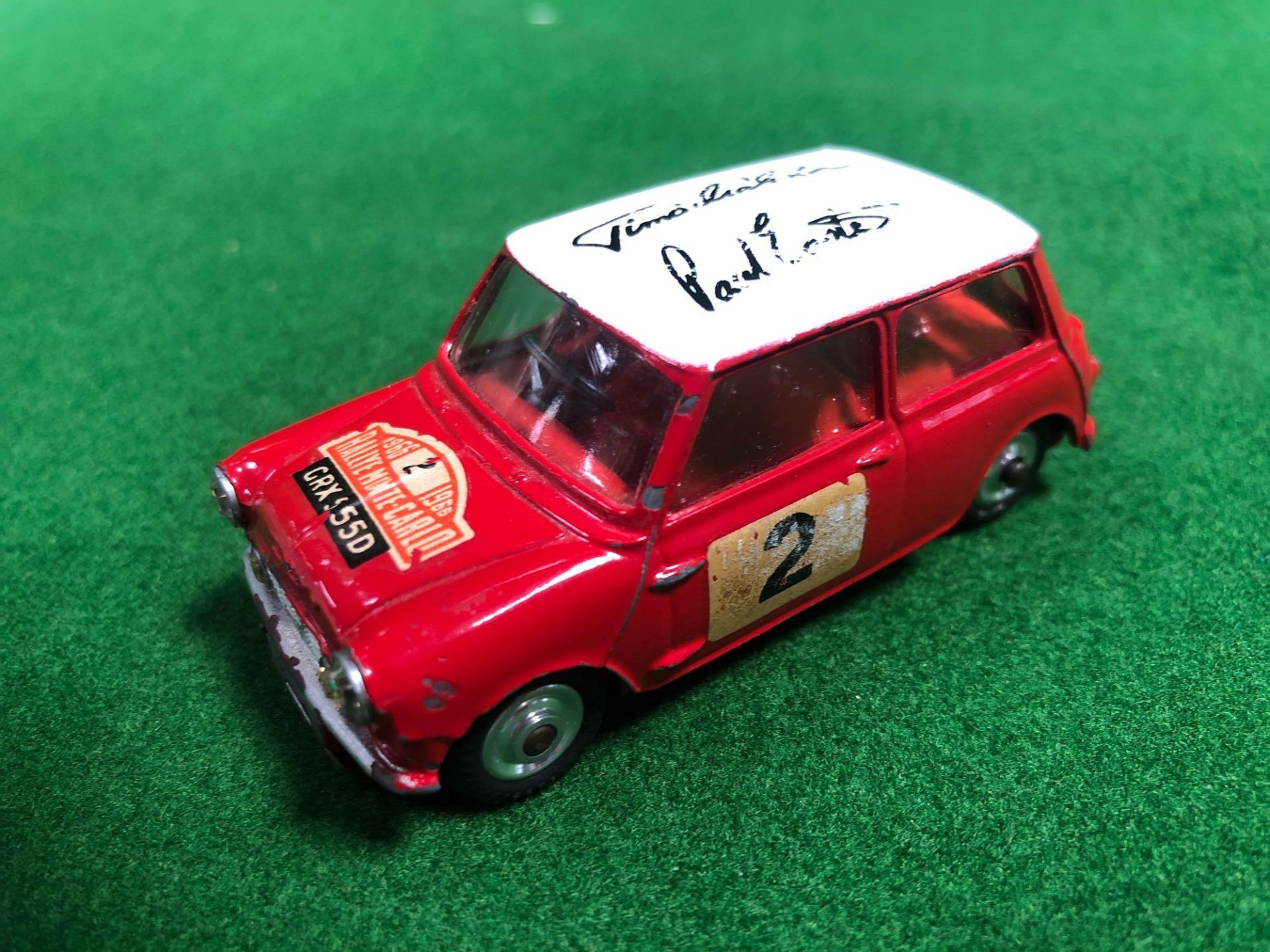 Corgi 321 Diecast BMC Mini Cooper S Monte Carlo Rally Car In Red With White Roof With Racing - Image 2 of 3
