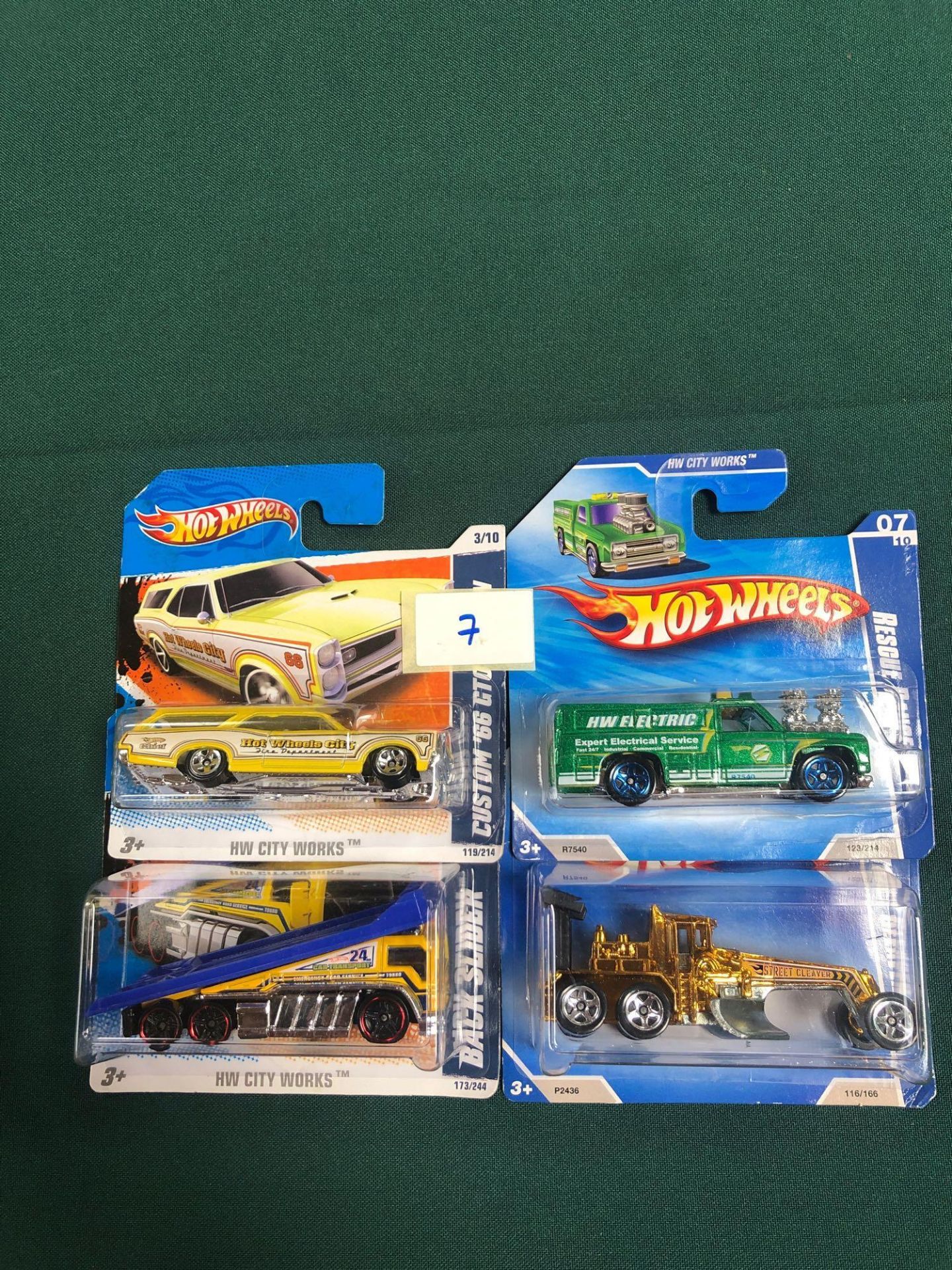 4x Hot Wheels HW City Works Diecast Vehicles - On Unopened Card, Comprising Of; Custom 66 GTO Wagon,