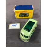 Mint Matchbox Series Lesney Diecast #34 Volkswagen Campervan In Green With Excellent Box