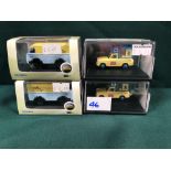 4x Oxford 1/76 Railway Scale Ice Cream Vans Diecast Models All On Display Boxes, Comprising Of;
