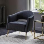 Barletta Armchair Black Velvet 750x730x750mm Contemporary arm chair perfect for adding style and