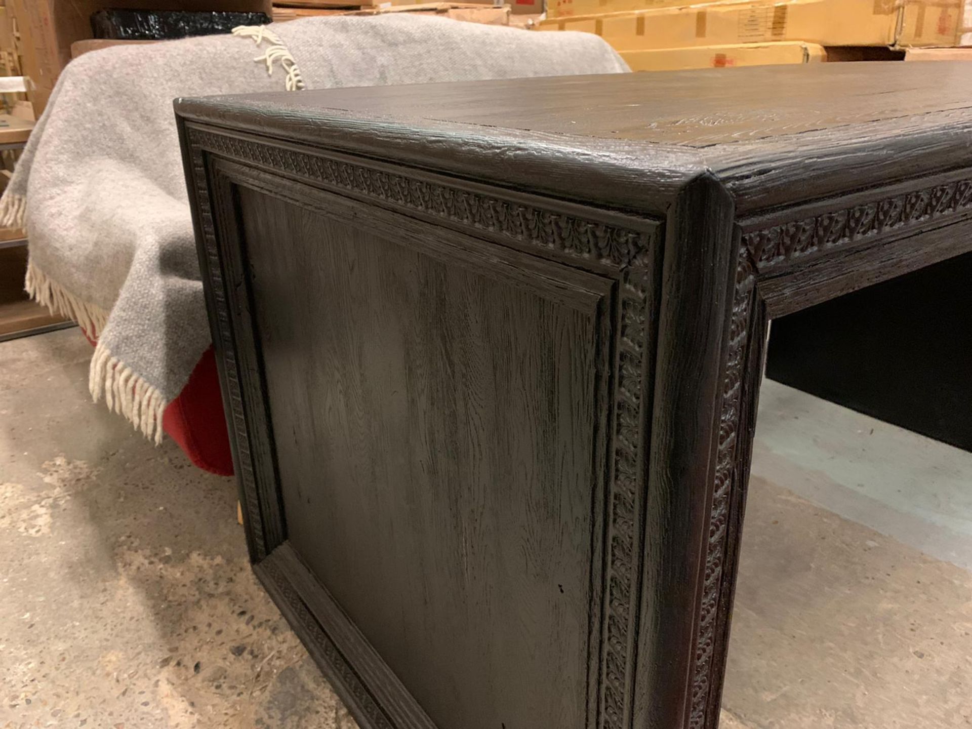 Portrait Desk-Sandshore Black Made From Solid Oak And Has Been Stained To Achieve A Stunning - Image 3 of 5