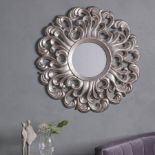 Bardwell Mirror With a gorgeous decorated design this round wall mirror has been decorated with a