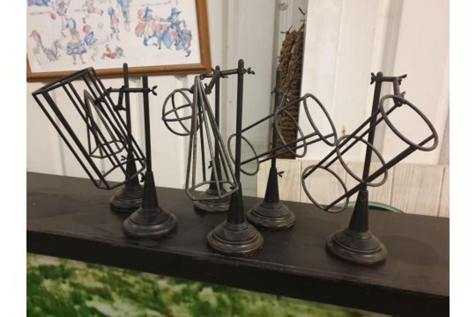 3 x Geometric Euclid Shapes The Father Of Geometry Geometric Decorative Metal Iron Sculptures 33cm