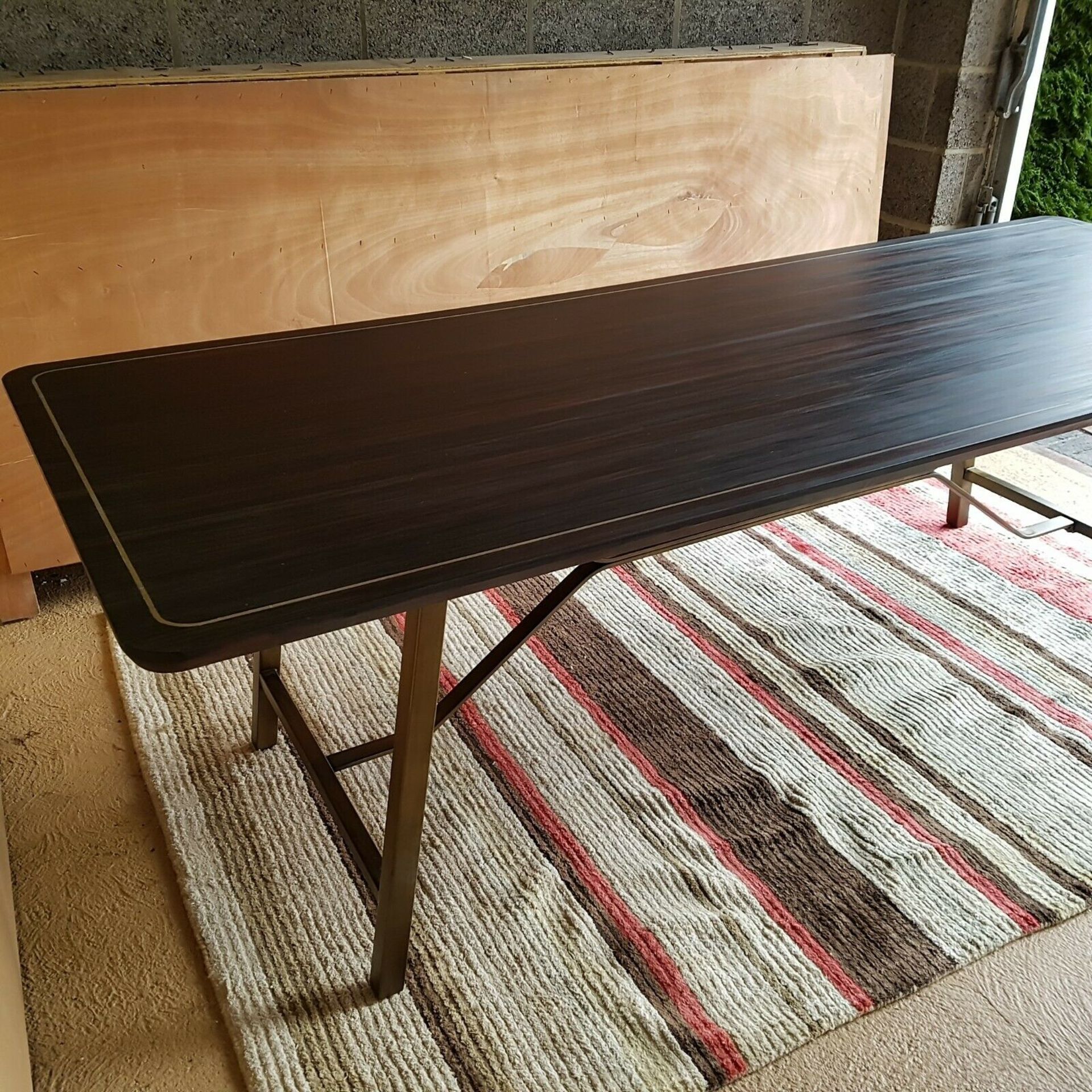 Timothy Oulton Tarmac Asmara Ebony/Vintage Bronze Dining Table  Rich and smooth, this Tarmac - Image 2 of 3