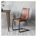 Edington Brown Chair (2pk) A retro classic styled dining chair with decorative stitching detail