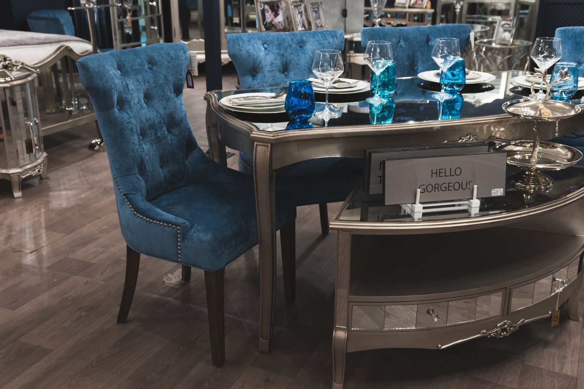 Luxe Madison Teal Button Pressed Dining Wing Chair The Cocktail Design Is Extremely Popular While