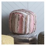 Opal Pouffe Blush 500x500x400mm Tactile and stylish blush pouffe featuring different levels of