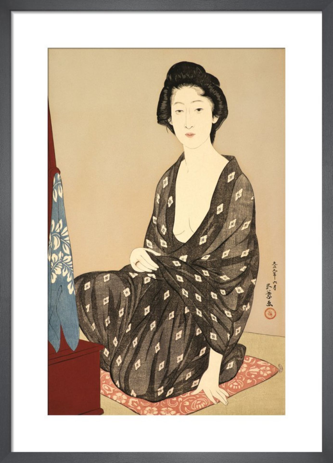 Goyo Hashguchi Woman in Summer Kimono, 1920 Framed Print in Responsibly Sourced Solid Frame With A