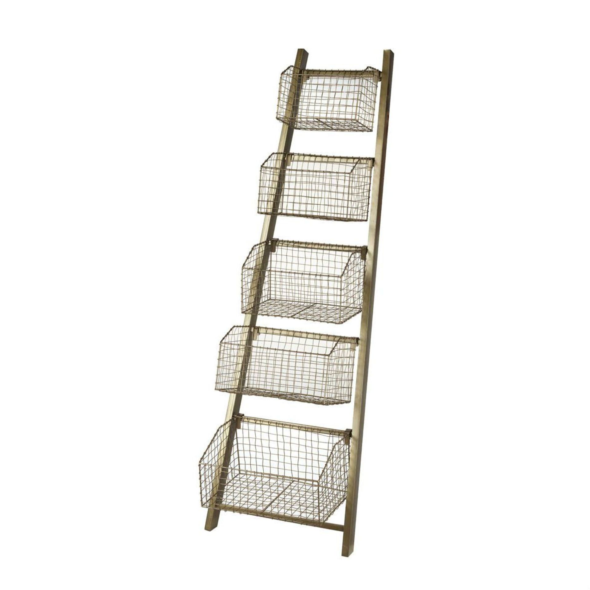 Kingston Bronze Ladder Shelf with Five Wire Baskets No need to worry about waiting to have these - Bild 2 aus 4