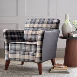 Compton accent chair Check Midnight influenced by the Glens of Scotland with its warm and