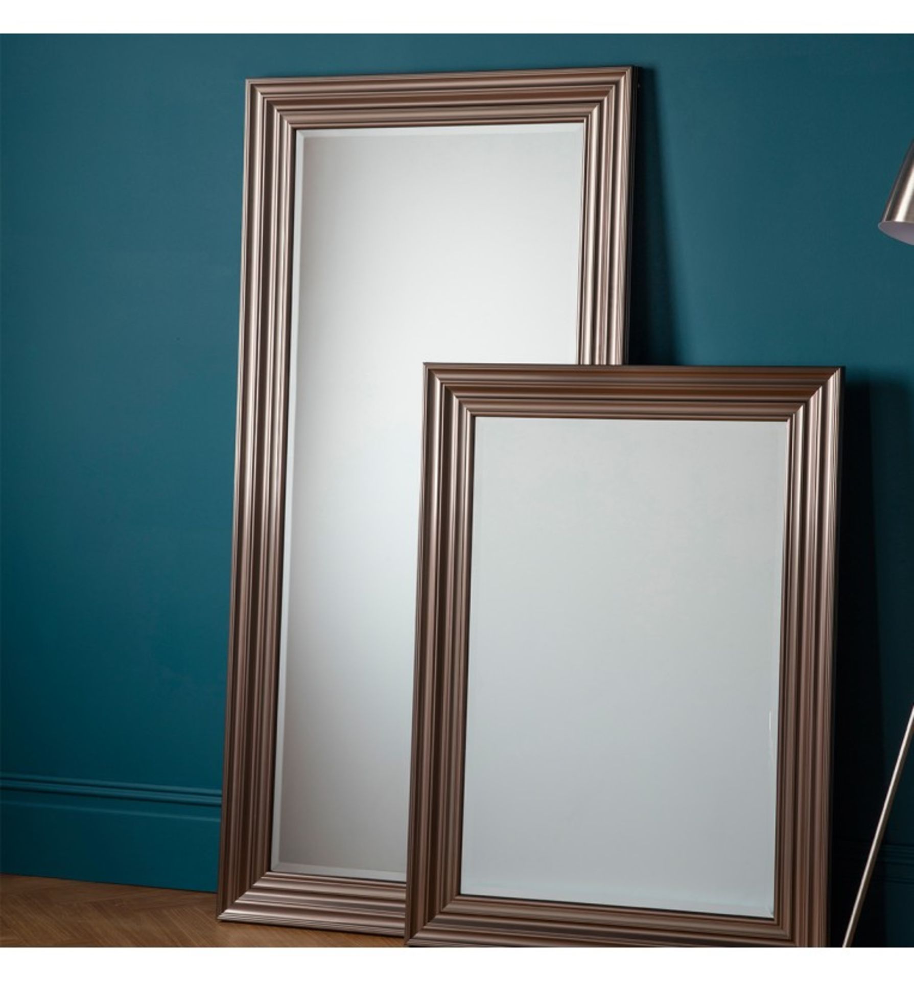 Erskine Leaner Pewter Mirror Update your living space with this on trend contempoary pewter mirror