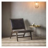 Carnaby Chocolate Leather Chair Stylish, low slung seat with chocolate leather upholstered seat with