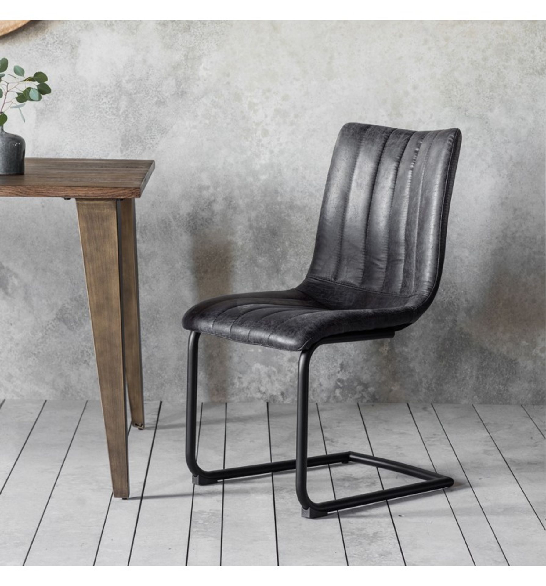 Edington Brown Chair (2pk) A retro classic styled dining chair with decorative stitching detail - Image 2 of 2
