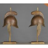 A Pair Of Helmet Lamps Sophisticated Original And Chic, This Pair Of Lamps Is Created With Halves Of