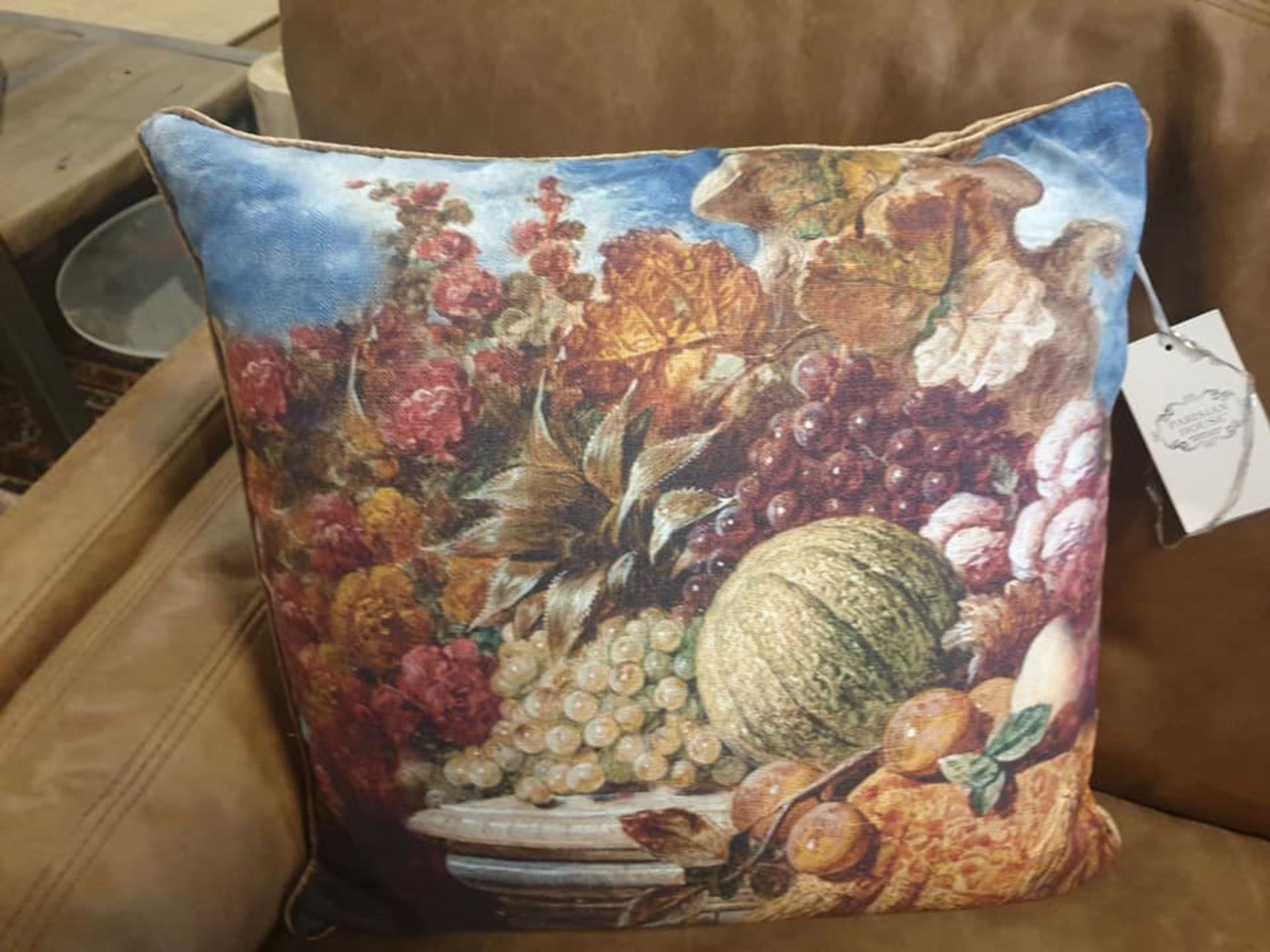 Brand New Packed 4 x Bacchus Fruit Cushion a reproduction print from the Netherlandish School ( - Image 2 of 2