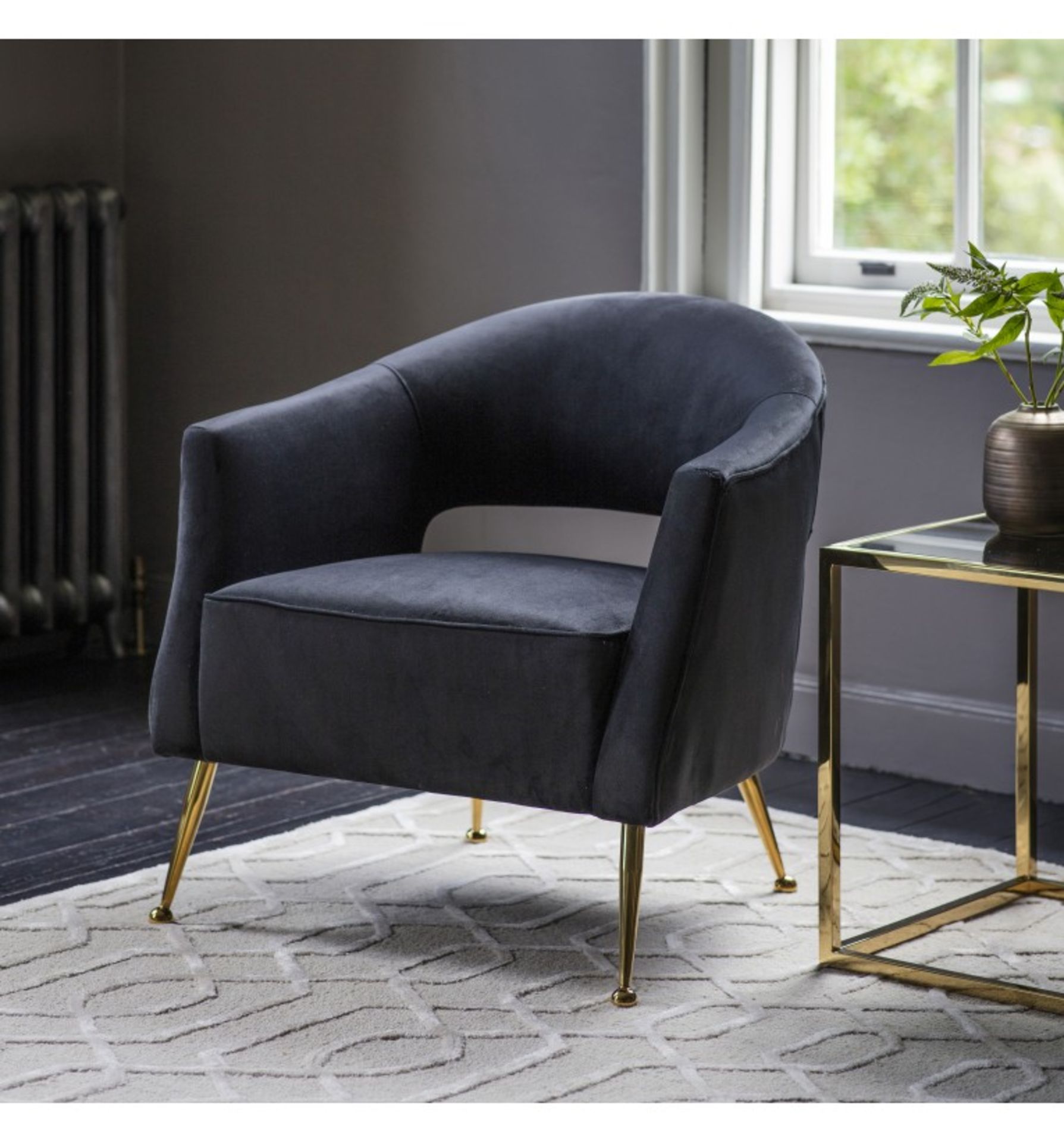 Barletta Armchair Black Velvet A Luxurious and contemporary arm chair perfect for adding style and