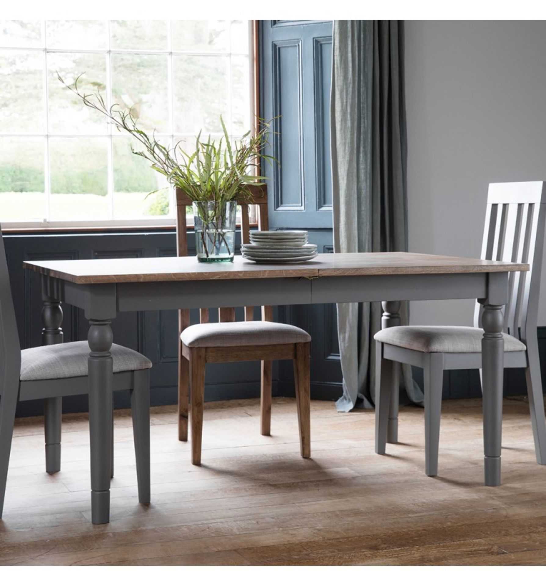 Cookham Extending Dining Table Grey A 2 leaf table extending to 2400mm seating up to 10 people
