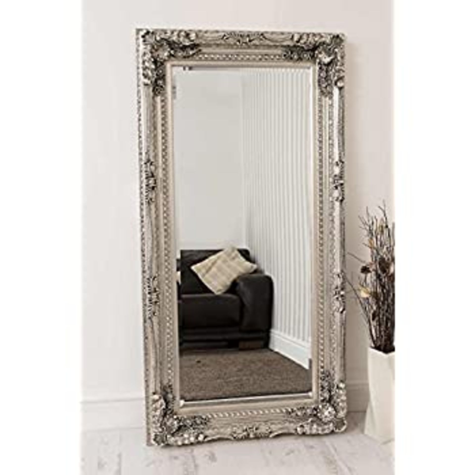 Carved Louis mirror silver