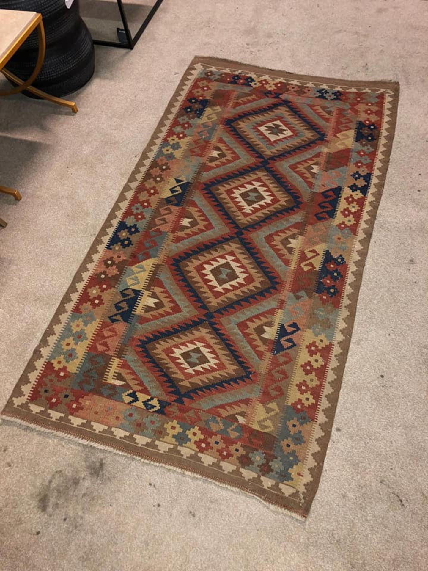 A Vintage Afghani Woven Galmori Rug 100% Short Wool Pile Handmade 180 X 100cm Complete With - Image 2 of 5