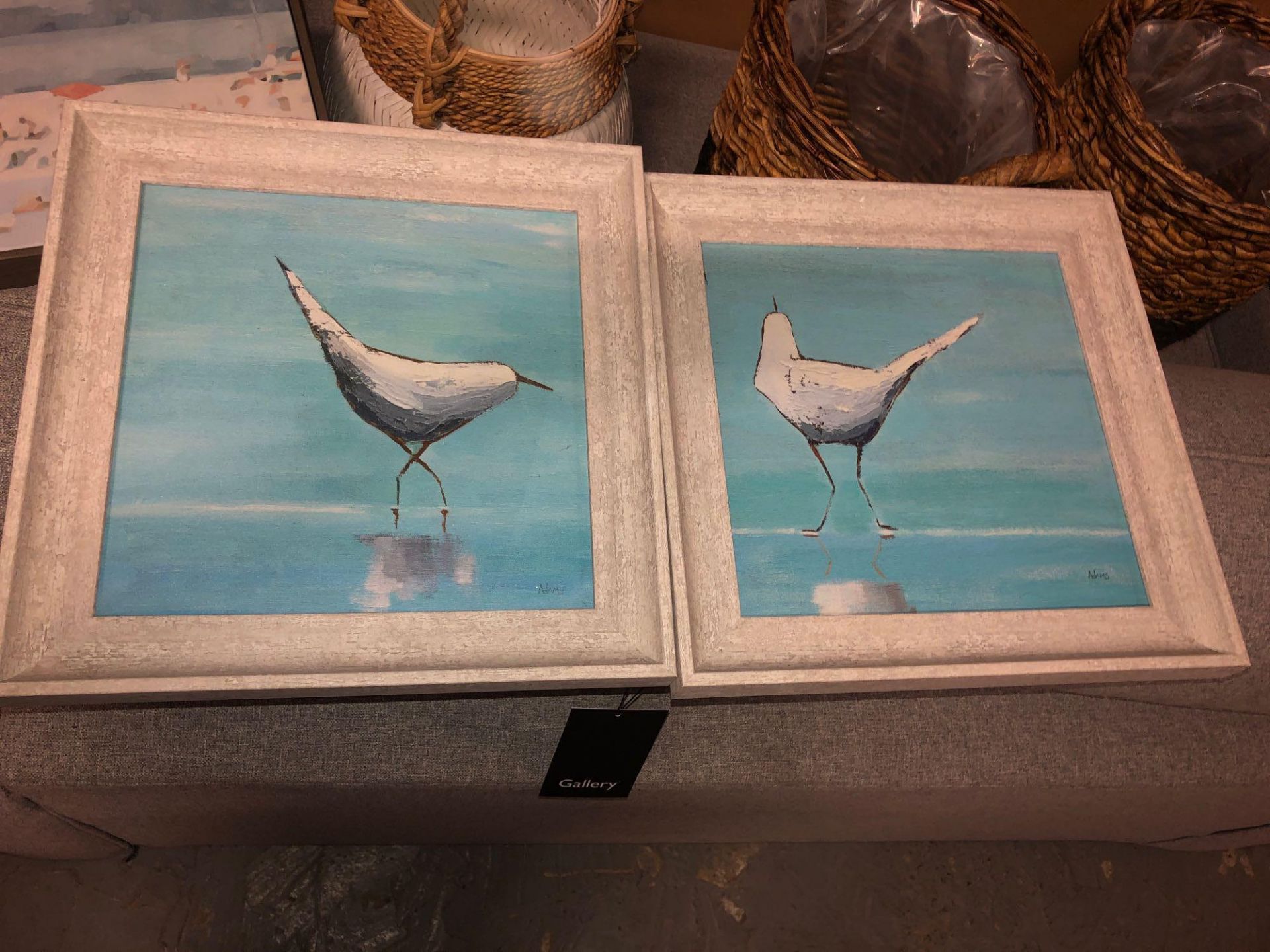 Curious Seagulls framed art Set of 2 380 x 35 x 380mm Add character to the home with the Curious - Image 2 of 2