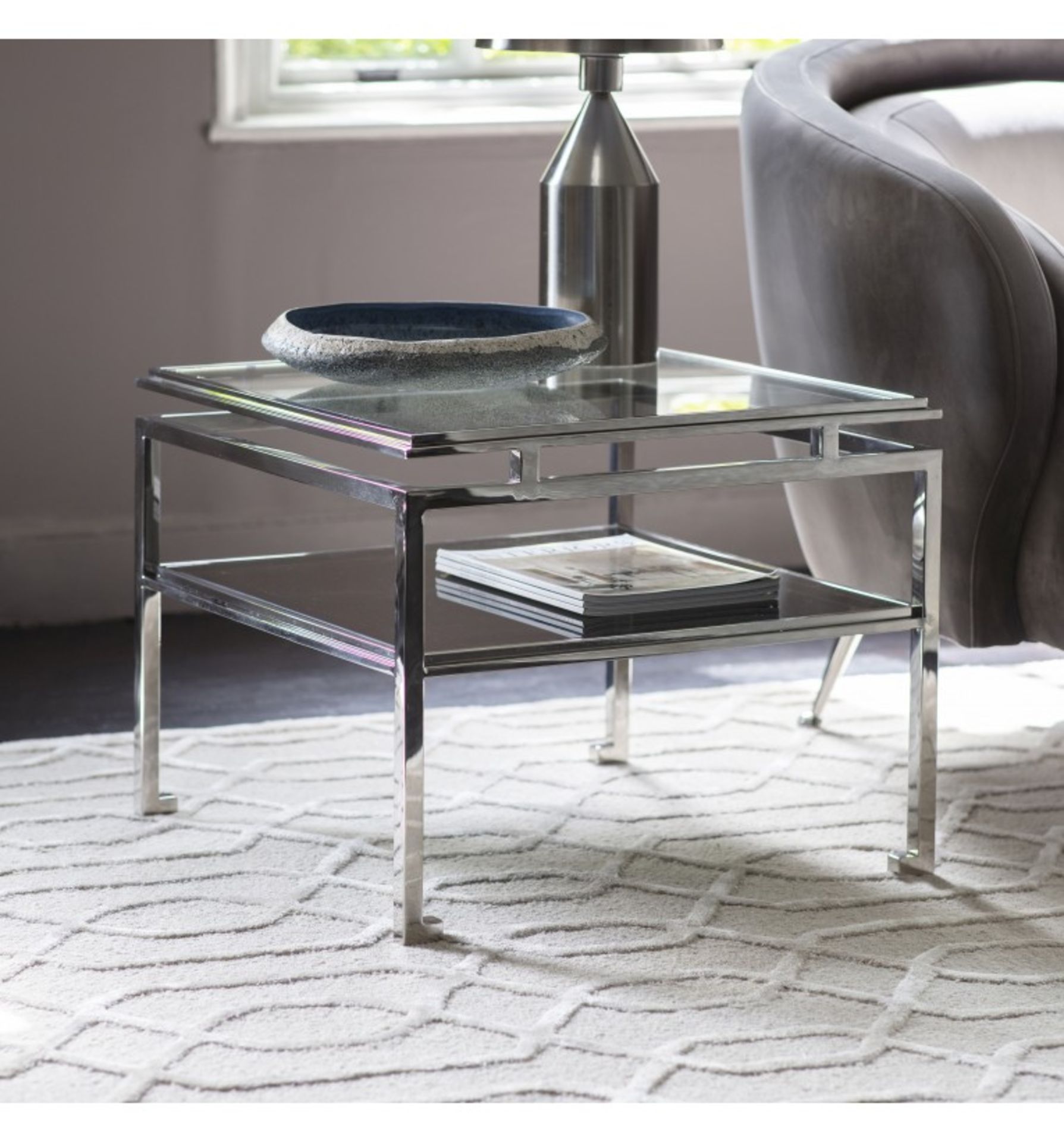 Cosenza Side Table Silver 570 x 570 x 460mm