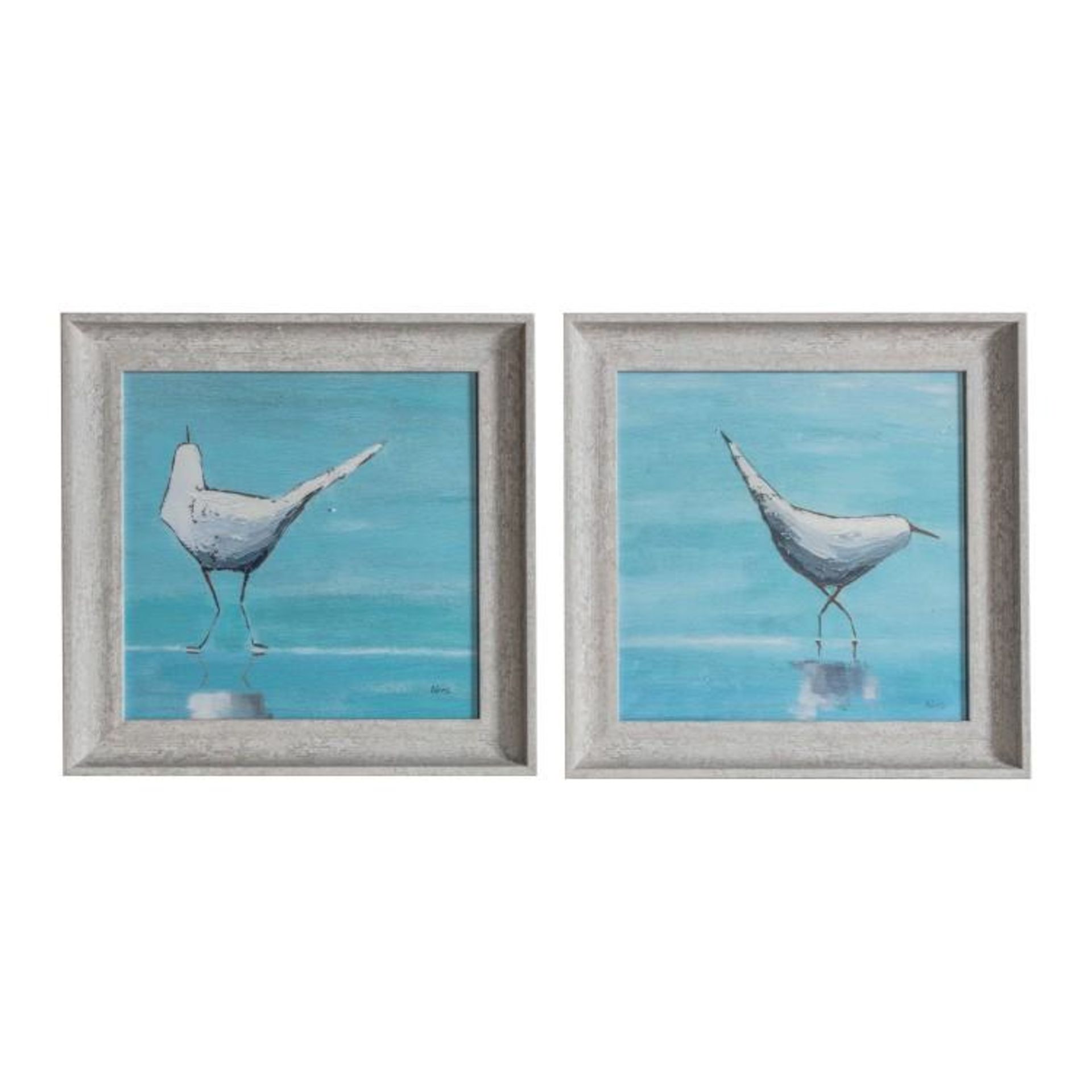 Curious Seagulls framed art Set of 2 380 x 35 x 380mm Add character to the home with the Curious