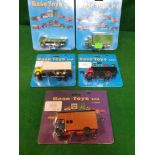 Set Of 5 X Base Toys (Hong Kong) 1/76 Scale Diecast Models #AMS01 AEC Mercury 2-Axle Drop side #