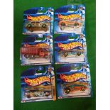 6 X Hot Wheels Carded New Comprising Of Work Crewsters Peterbilt 2003 #159 Crazed Clowns Nash