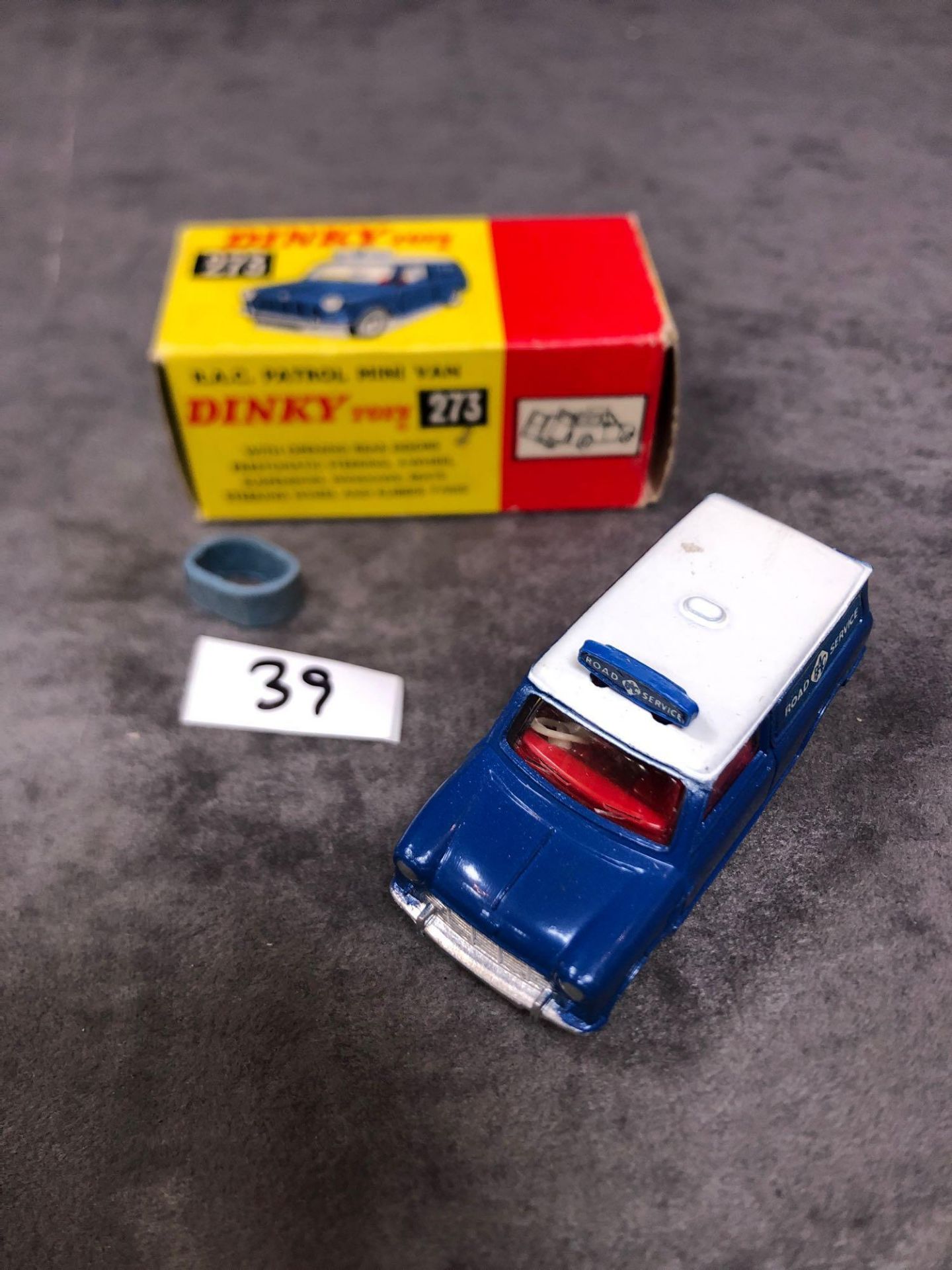 Dinky #273 RAC Patrol Mini Van Blue/White - Red Interior. Virtually mint mark on roof in excellent