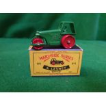 Matchbox Lesney #1c Road Roller Dark Green Very Nice Type C Box Mint Model Firm Type C Box