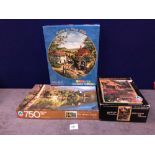 3 X Various Boxed Jigsaw Puzzles Ranging From 750 To 1000 Pieces Comprising Of Lane To New Mill. The
