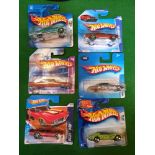 6 X Hot Wheels Carded New Comprising Of Ford 6 Chips 2005 #135 Dropstars 1964 Chevy Impala First