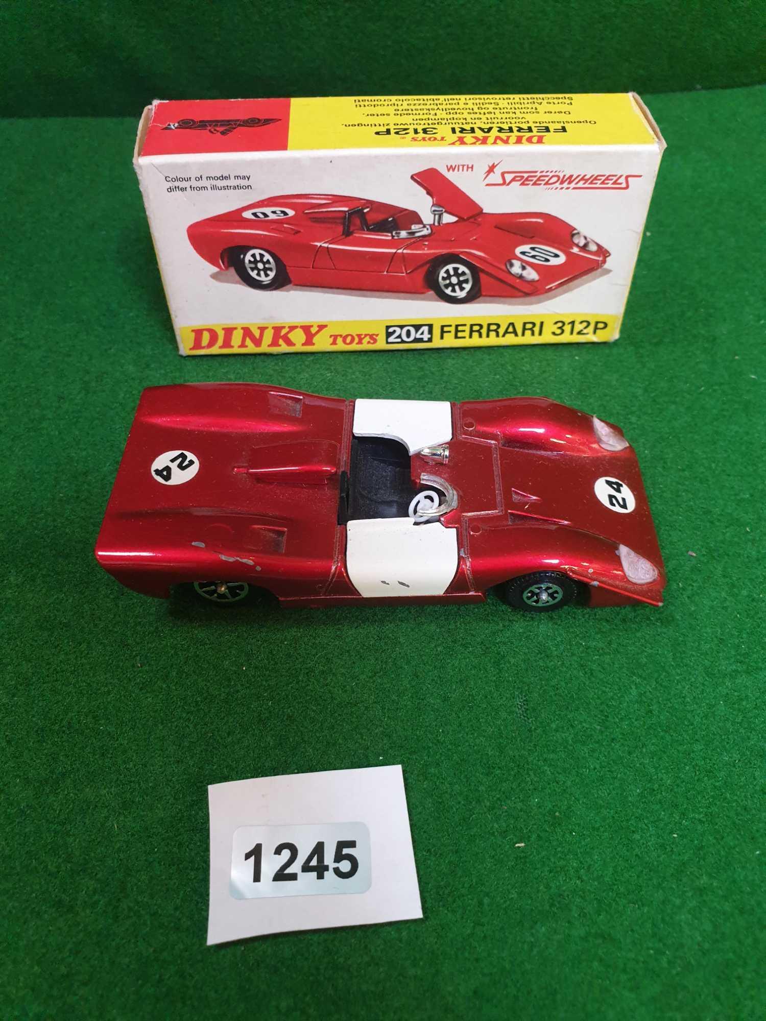 Dinky #204 Ferrari 312P Red #24 - Racing #24 Excellent Model Small Scratch Oneside In Excellent Firm