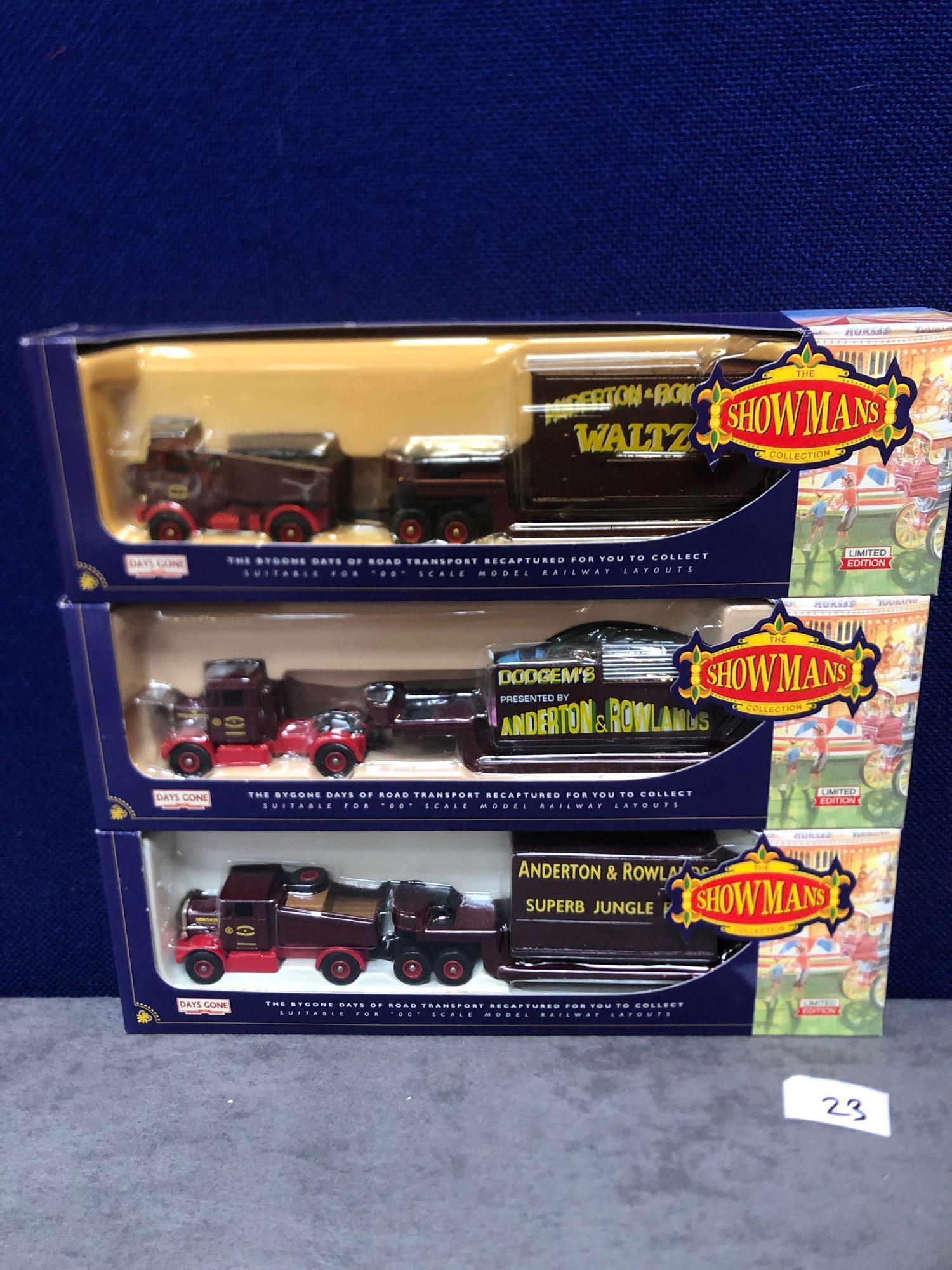 3 X Days Gone By Diecast The Showman's Collection Limited Edition Fairground Vehicles In Boxes