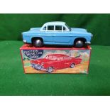Friction Drive Car With Siren Tin Plate Blue Friction Car In Oriignal Box Probably China Produced