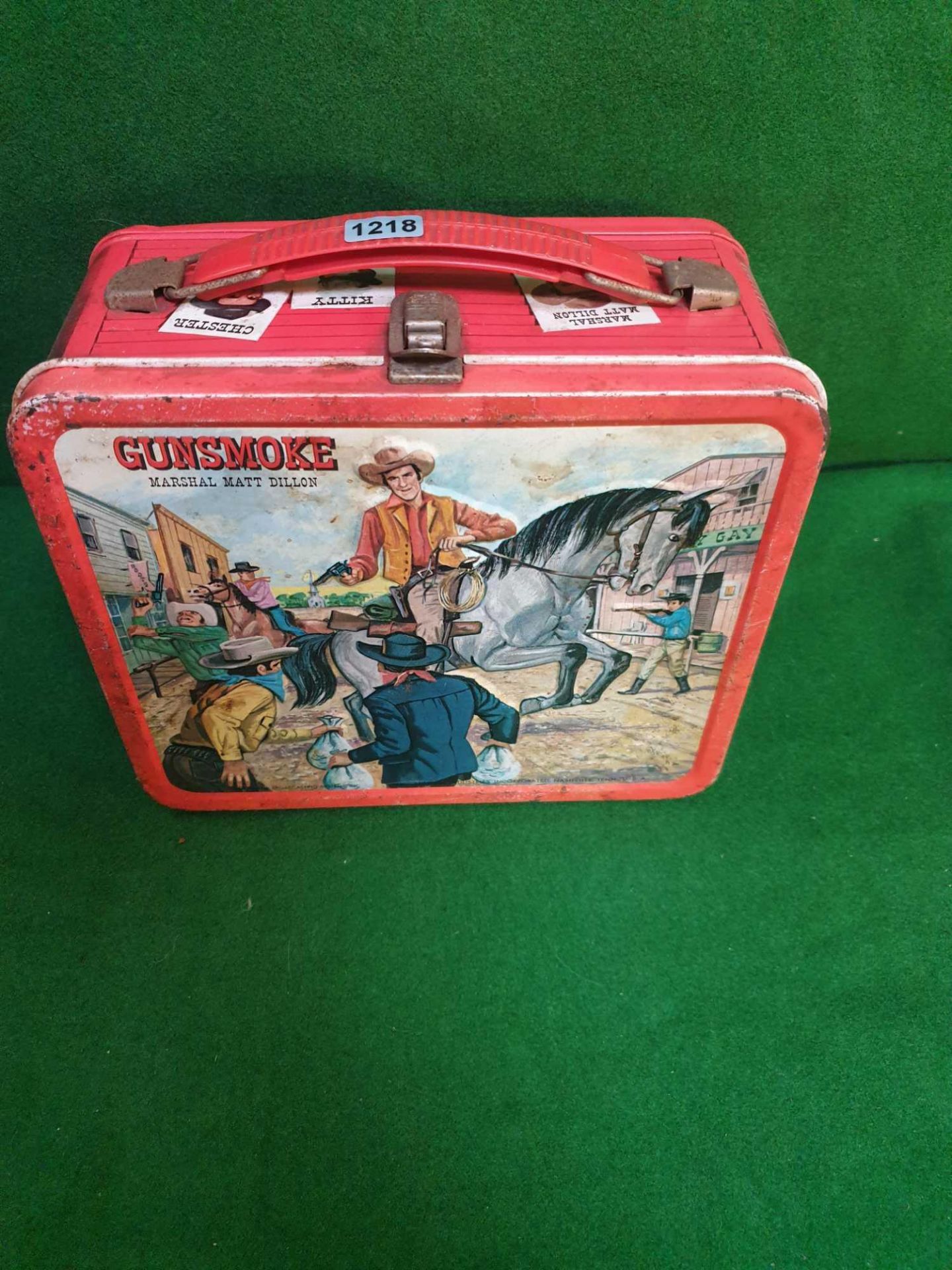 Vintage Gunsmoke Lunch Box & Thermos (Antique 1959 Matt Dillon U.S. Marshal Aladdin Lunchbox)