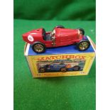 Matchbox Models Of Yesteryear Y6 Supercharged Bugatti Type 35 Red Gold Hubs Racing No 6 Decal Mint