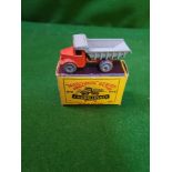 Matchbox Moko Lesney #6a Quarry Truck Orange Cab Grey Tipper Model Very Good With Very Good Box