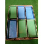 Dinky #383/ 105c 4 Wheel Hand Truck Set Of Six 3 Blue 3 Green Mint Models In Excellent Box