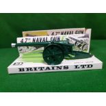 Britains Ltd #9730 4.7 Inch Naval Gun Working Gun With Shells. Renumbered From 1264 In 1962.