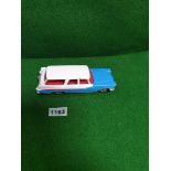 Corgi #443 Plymouth Sports Suburban In Blue With A White Roof Very Good Model Unboxed