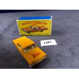 Matchbox Lesney #20c Chevrolet Taxi Yellow Cream Interior, Black Wheels, Taxi Decal, Unpainted