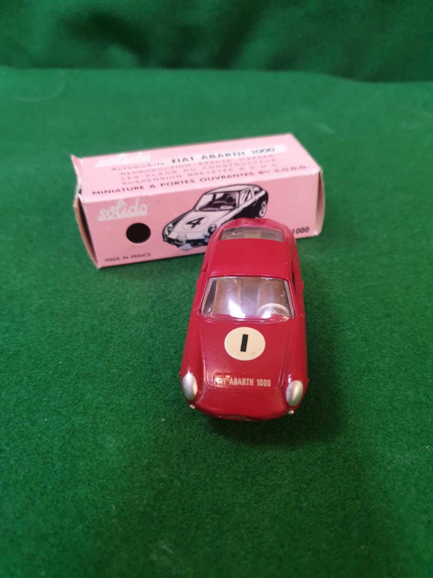 Solido #124 - Fiat Abarth 1000 - Red Racing No.1 Pink Box Mint Model In Excellent Box - Image 3 of 3