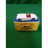 Matchbox Moko Lesney #19b Mga Sports Car Cream Replica Box Mint Model Tiny Chip Rare Grey Plastic