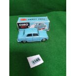 Corgi #201 Austin Cambridge Saloon In Blue Very Good Model In Very Good Box 1956-1961