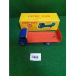 Dinky #913 Guy Flat Truck With Tailboard Violet Blue/Orange Paint Shines Model Is Mint But Top Of