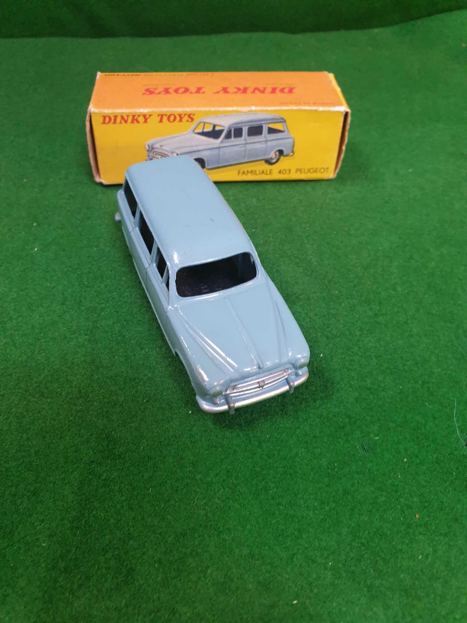 Dinky (France) # 24F Peugeot 403U In Blue Mint Model With Excellent Box - Image 2 of 3