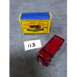 Matchbox Moko Lesney #20a E.R.F Stake Truck Maroon/Silver Silver Trim. Grey Plastic Wheels. Mint